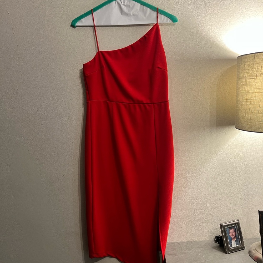 Princess Polly Red Asymmetrical One-Shoulder Cocktail Dress